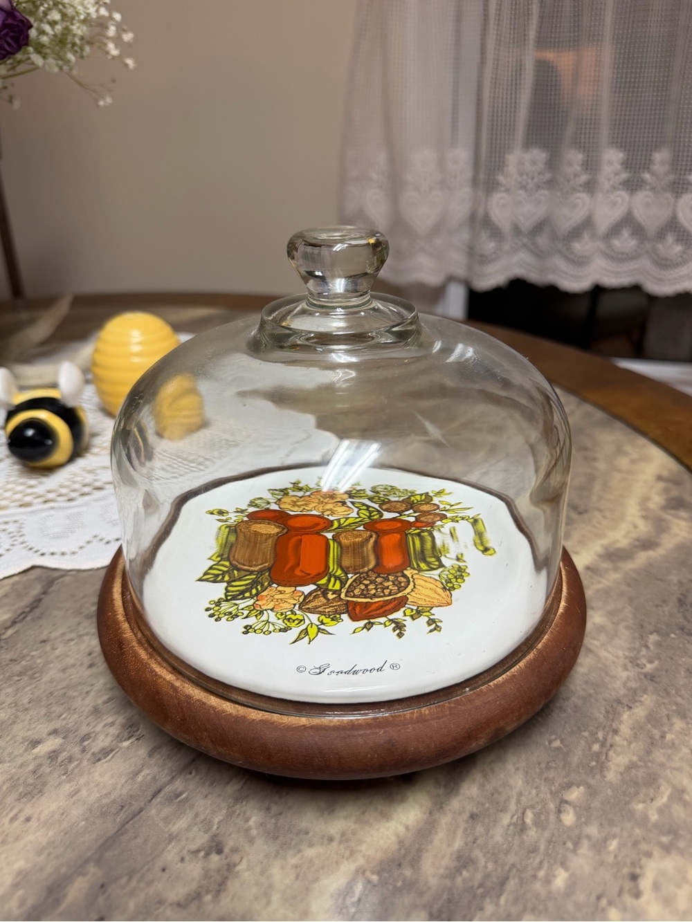 Vintage Glass Covered Dish